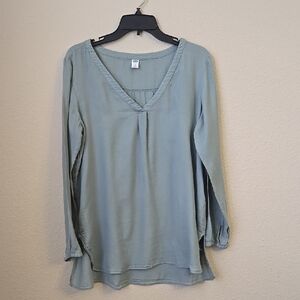 Old Navy Green Relaxed 3/4 Sleeve Blouse